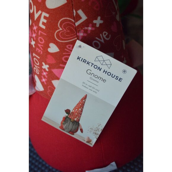 NWT Kirkton House Valentines Day Gnome Decoration With Red Felt Rose 20" - Picture 5 of 5